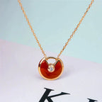 [MIRA]AMULETTE GOLD CARNELIAN ONYX NECKLACE