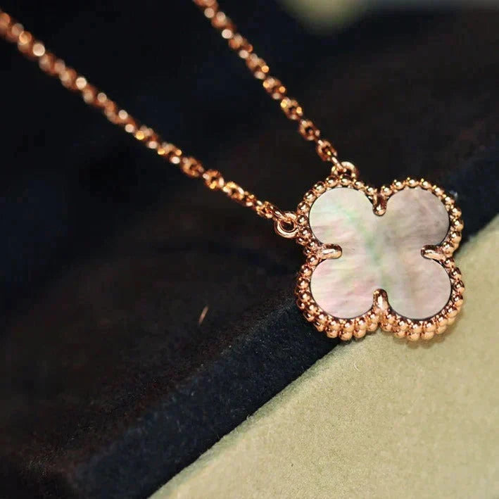 [MIRA]CLOVER 15MM  GRAY MOTHER OF PEARL NECKLACE