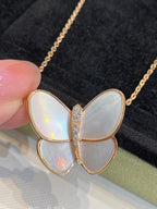 [MIRA]BUTTERFLY GOLD MOP DIAMOND NECKLACE
