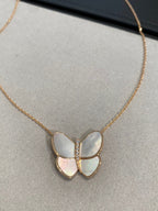 [MIRA]BUTTERFLY GOLD MOP DIAMOND NECKLACE