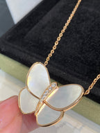 [MIRA]BUTTERFLY GOLD MOP DIAMOND NECKLACE