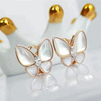 [MIRA]BUTTERFLY MOP DIAMOND EARRINGS