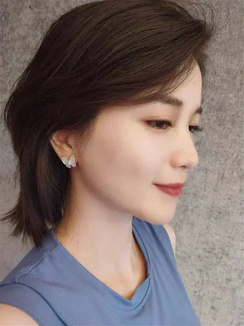 [MIRA]BUTTERFLY MOP DIAMOND EARRINGS