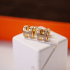 [MIRA]MINI POP H GOLD EARRINGS GREY