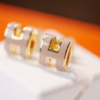 [MIRA]MINI POP H GOLD EARRINGS GREY