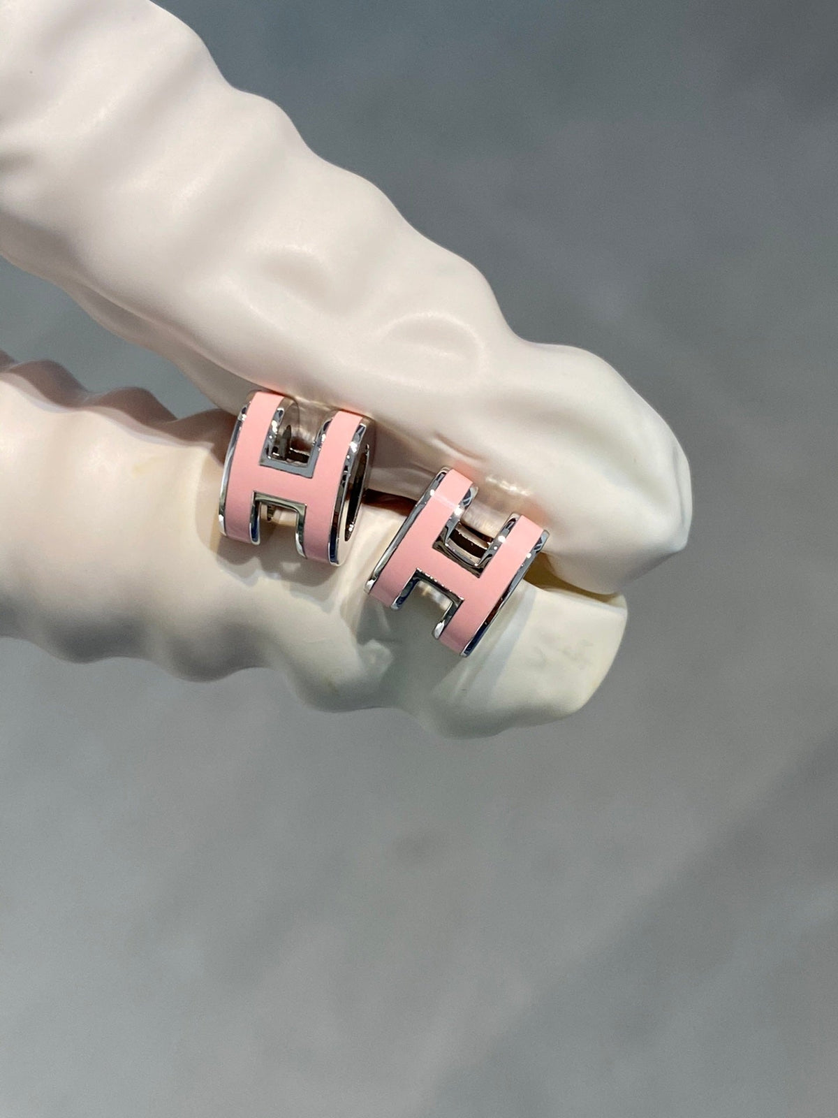 [MIRA]MINI POP H SILVER EARRINGS PINK