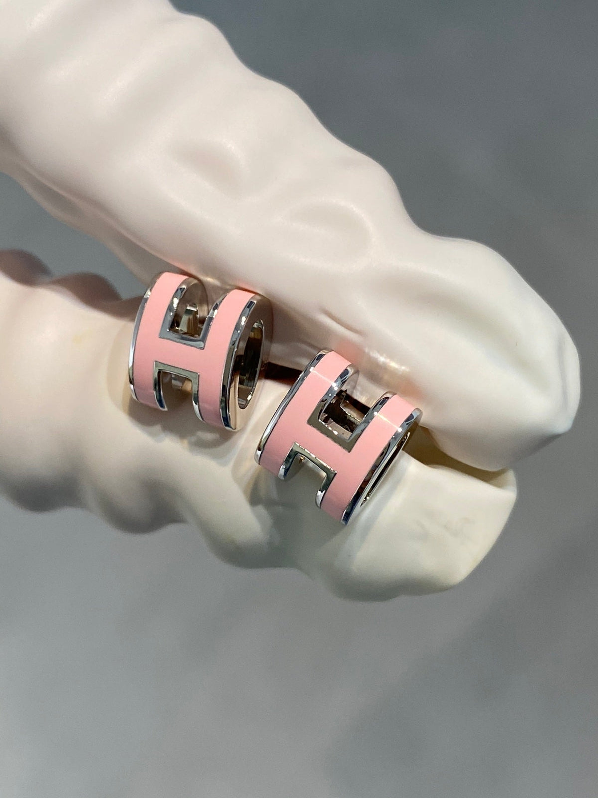[MIRA]MINI POP H SILVER EARRINGS PINK