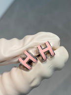 [MIRA]MINI POP H SILVER EARRINGS PINK