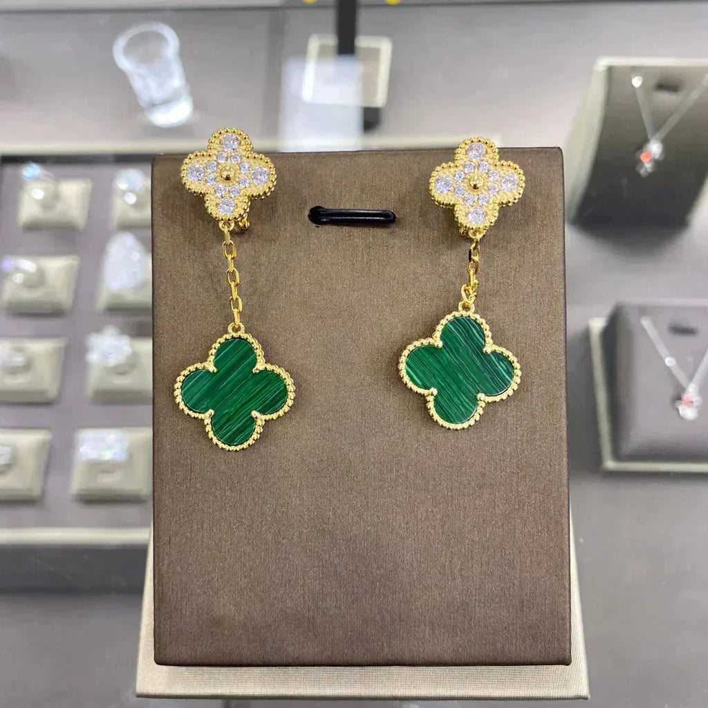 [MIRA]CLOVER  2 MOTIFS  DIAMOND  EARRINGS (MULTIPLE CHOICES?¡ä
