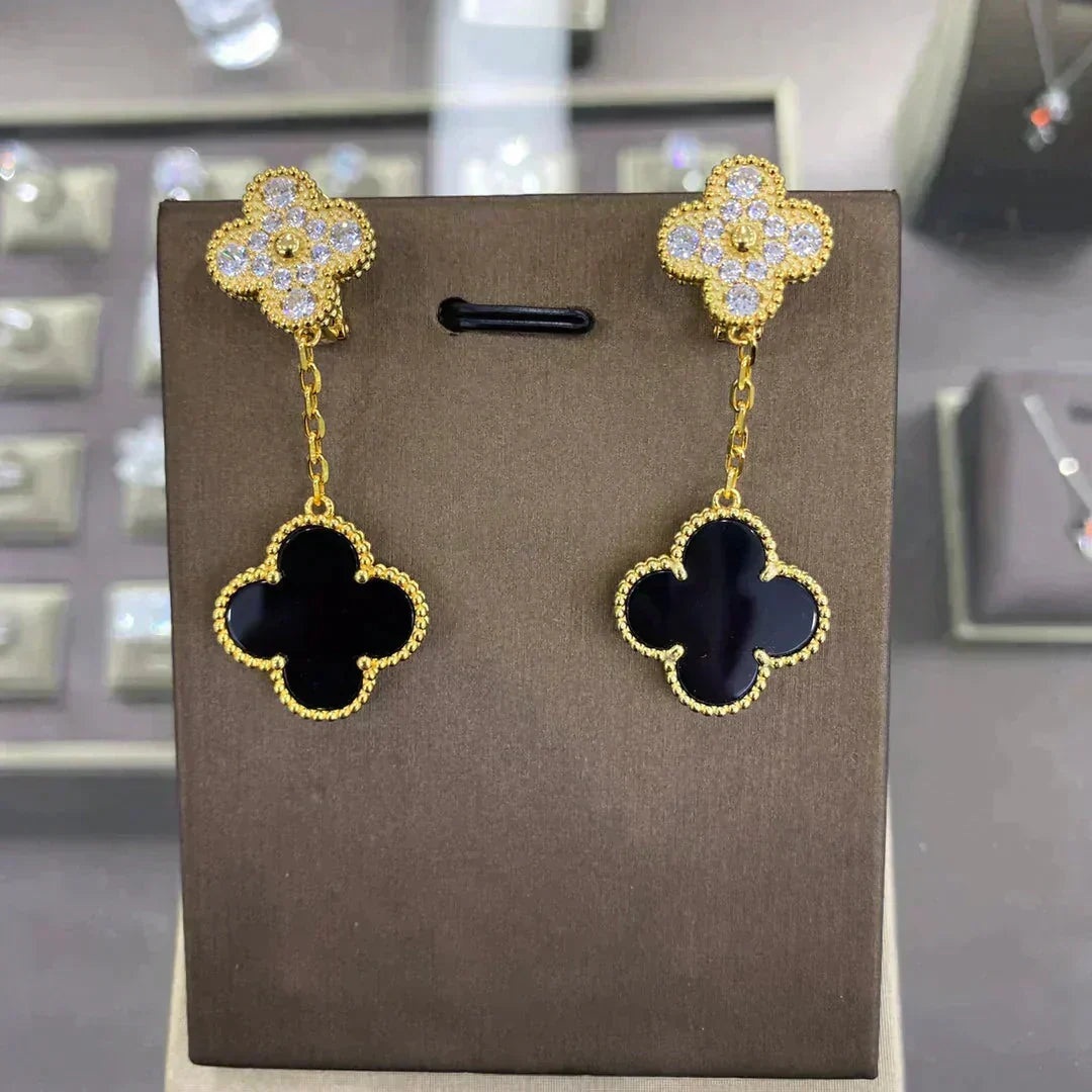[MIRA]CLOVER  2 MOTIFS  DIAMOND  EARRINGS (MULTIPLE CHOICES?¡ä