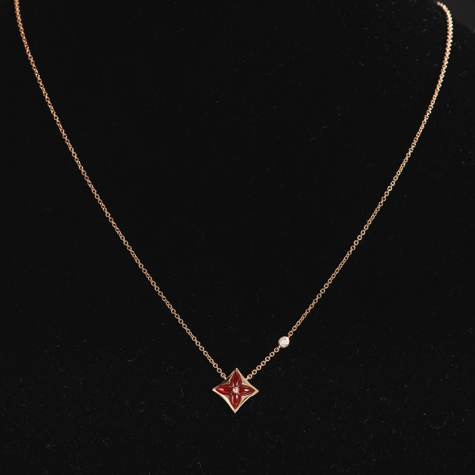 [MIRA]STAR NECKLACE PINK GOLD 1 DIAMOND