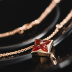 [MIRA]STAR NECKLACE PINK GOLD 1 DIAMOND