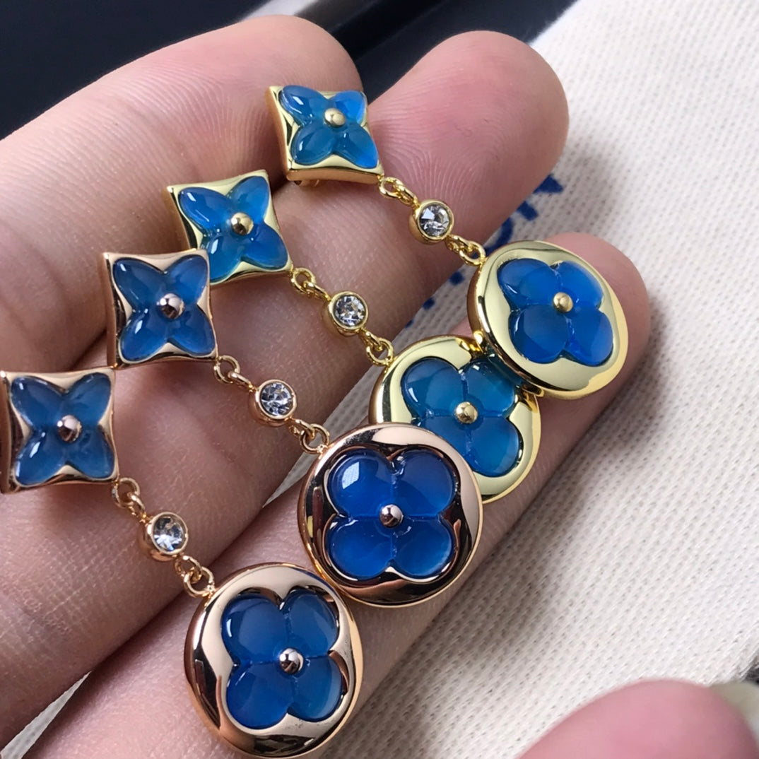 [MIRA]STAR AND SUN AGATE DIAMOND EARRINGS