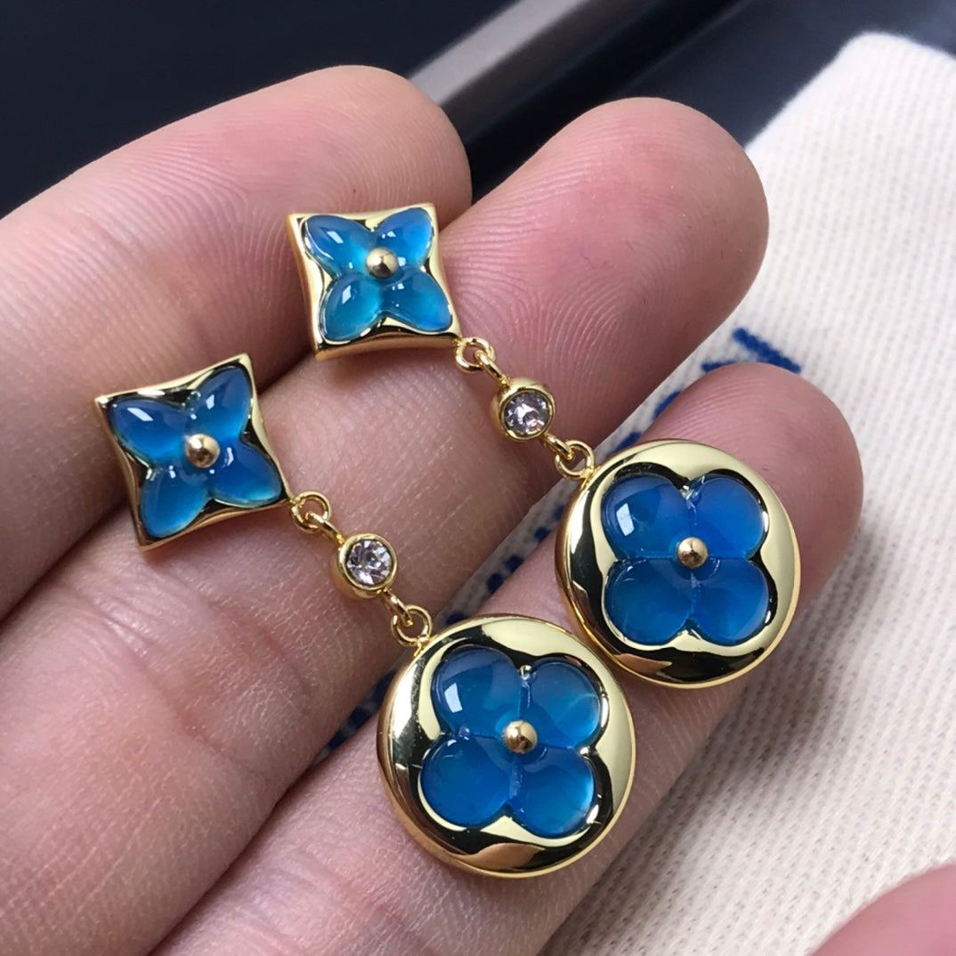 [MIRA]STAR AND SUN AGATE DIAMOND EARRINGS