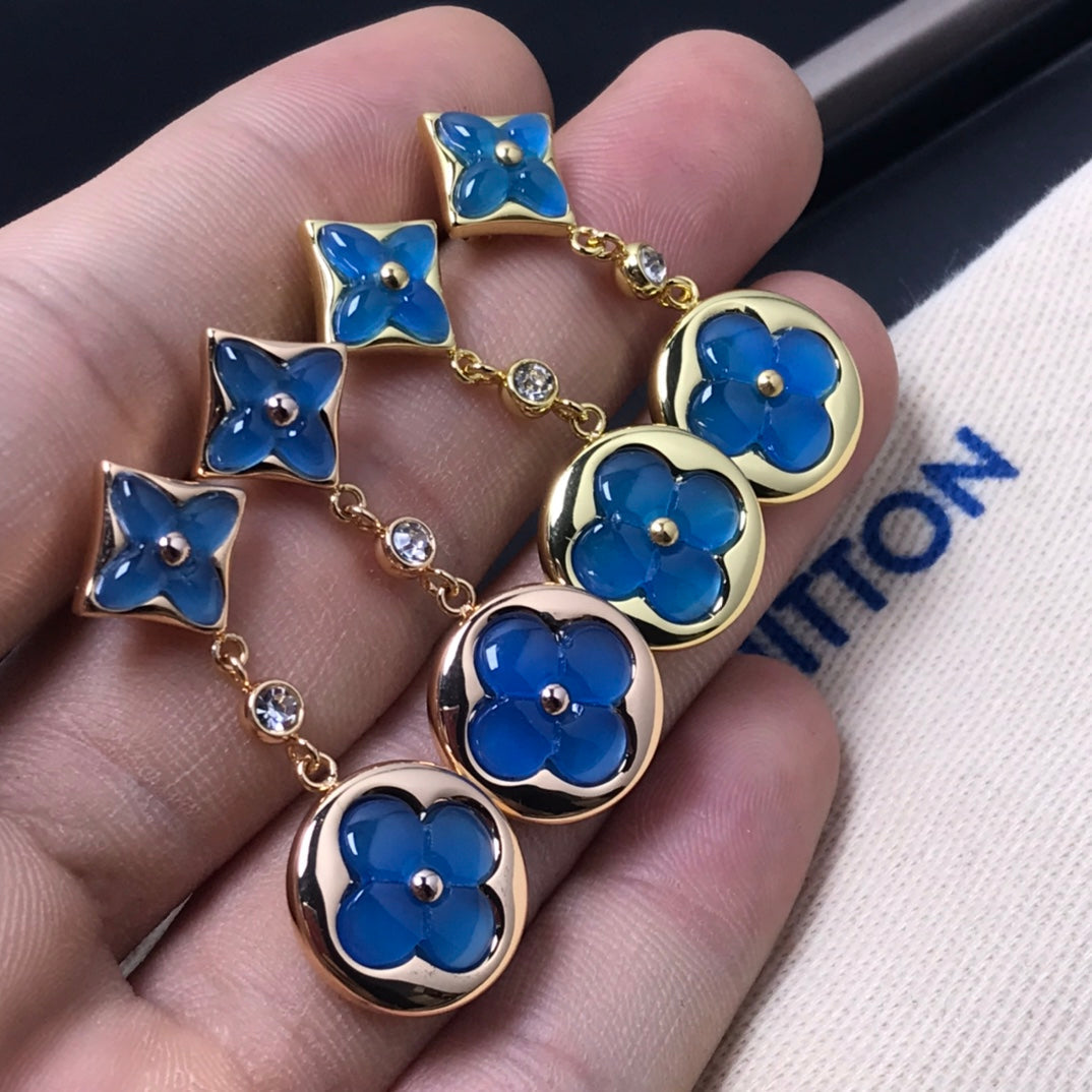 [MIRA]STAR AND SUN AGATE DIAMOND EARRINGS