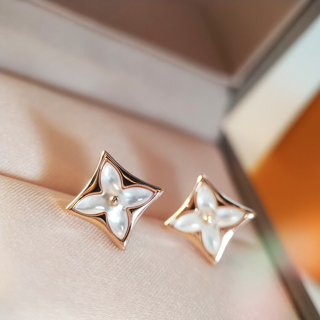 [MIRA]STAR MOP PINK GOLD EARRINGS