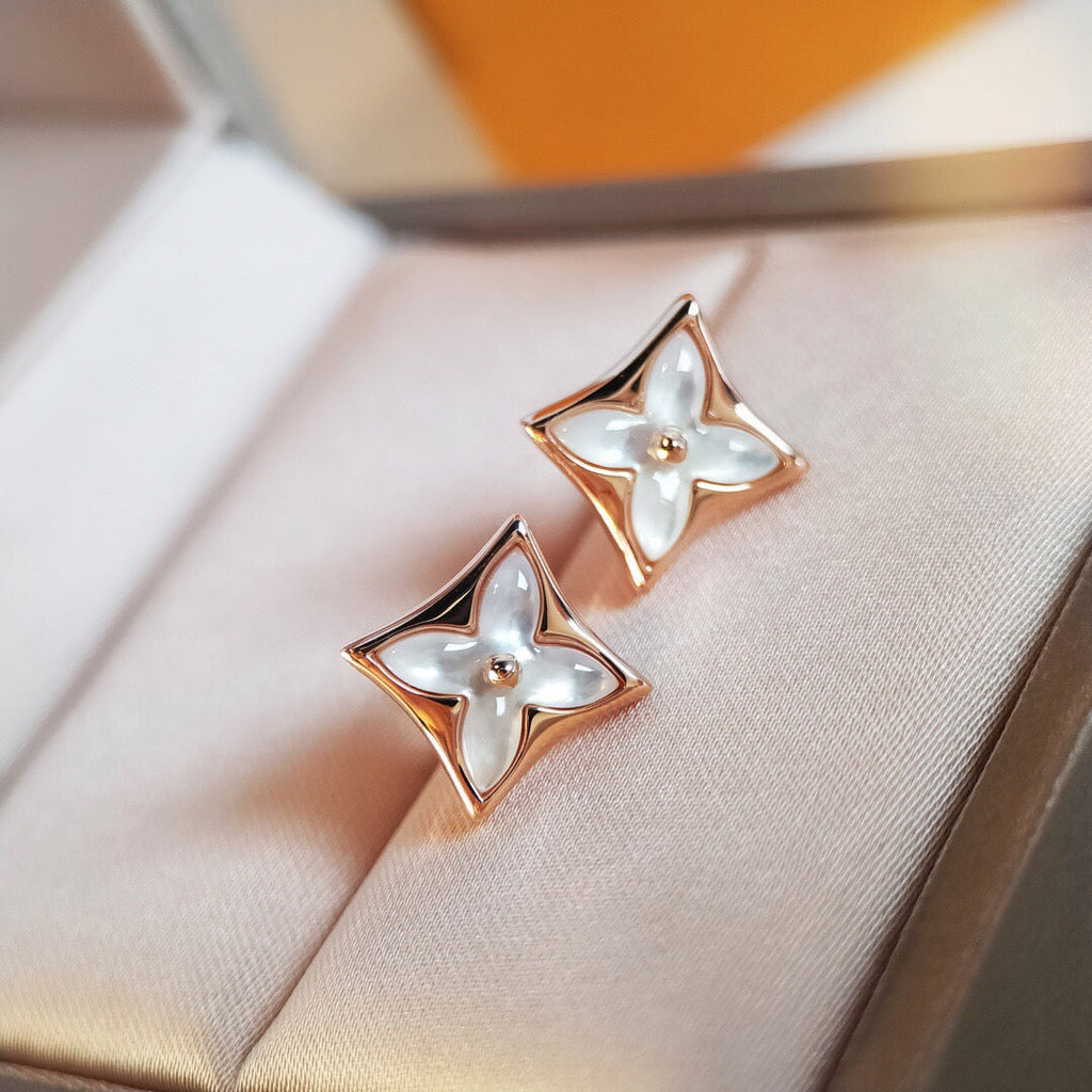 [MIRA]STAR MOP PINK GOLD EARRINGS