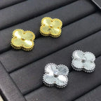 [MIRA]CLOVER MINI 9.5MM LASER EARRINGS