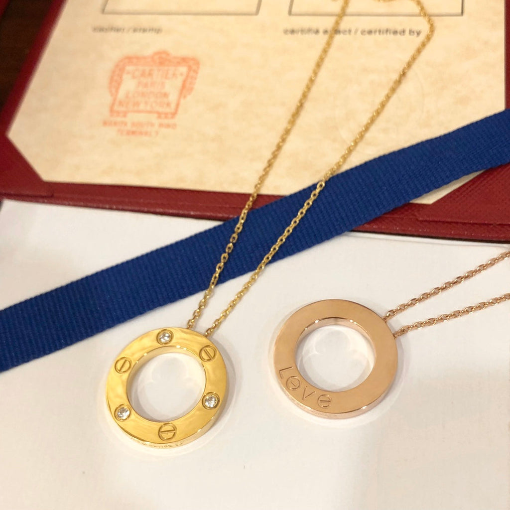 [MIRA]LOVE NECKLACE 16MM 3 DIAMONDS