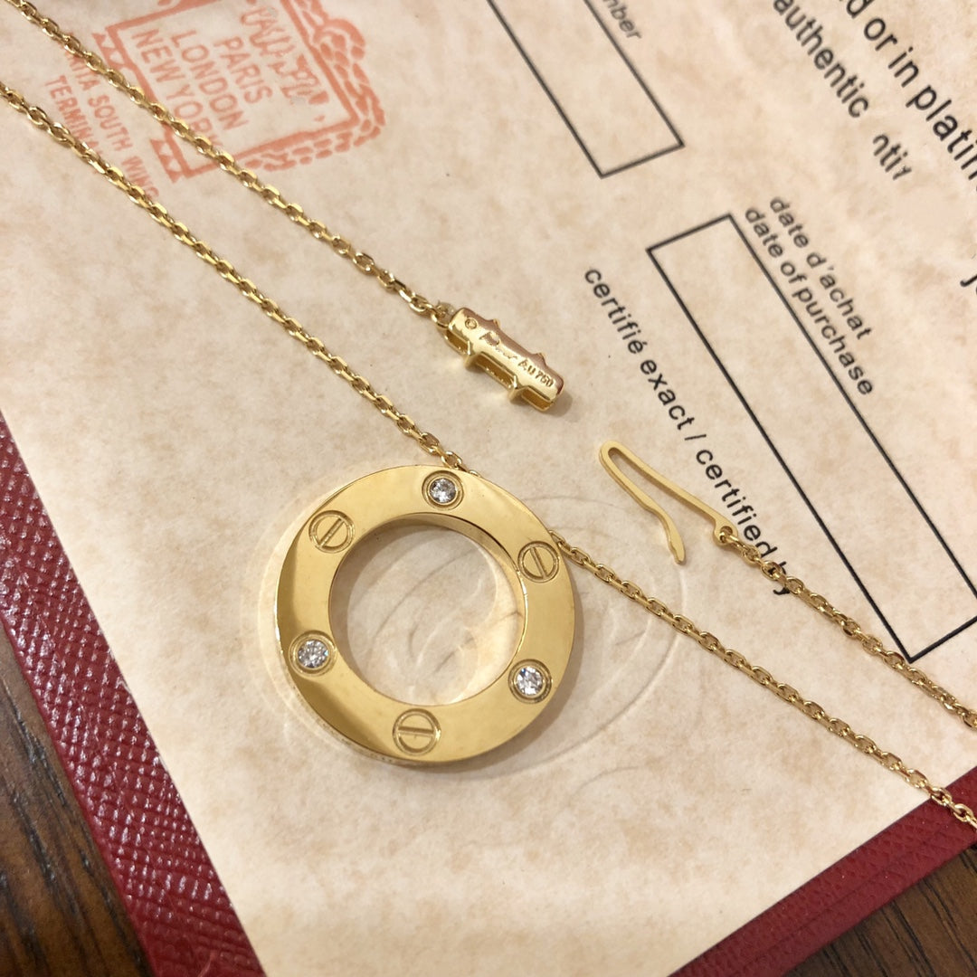 [MIRA]LOVE NECKLACE 16MM 3 DIAMONDS