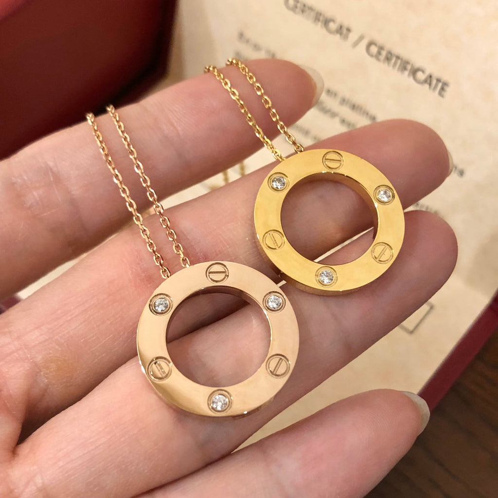 [MIRA]LOVE NECKLACE 16MM 3 DIAMONDS