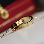 [MIRA]LOVE NECKLACE DOUBLE RING GOLD