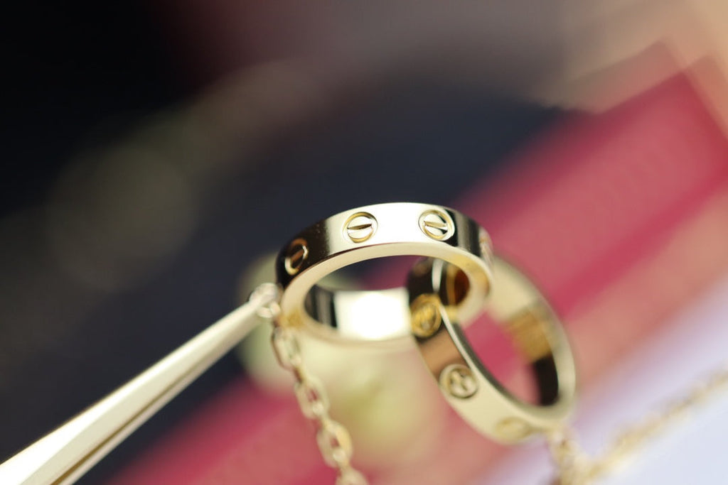 [MIRA]LOVE NECKLACE DOUBLE RING GOLD