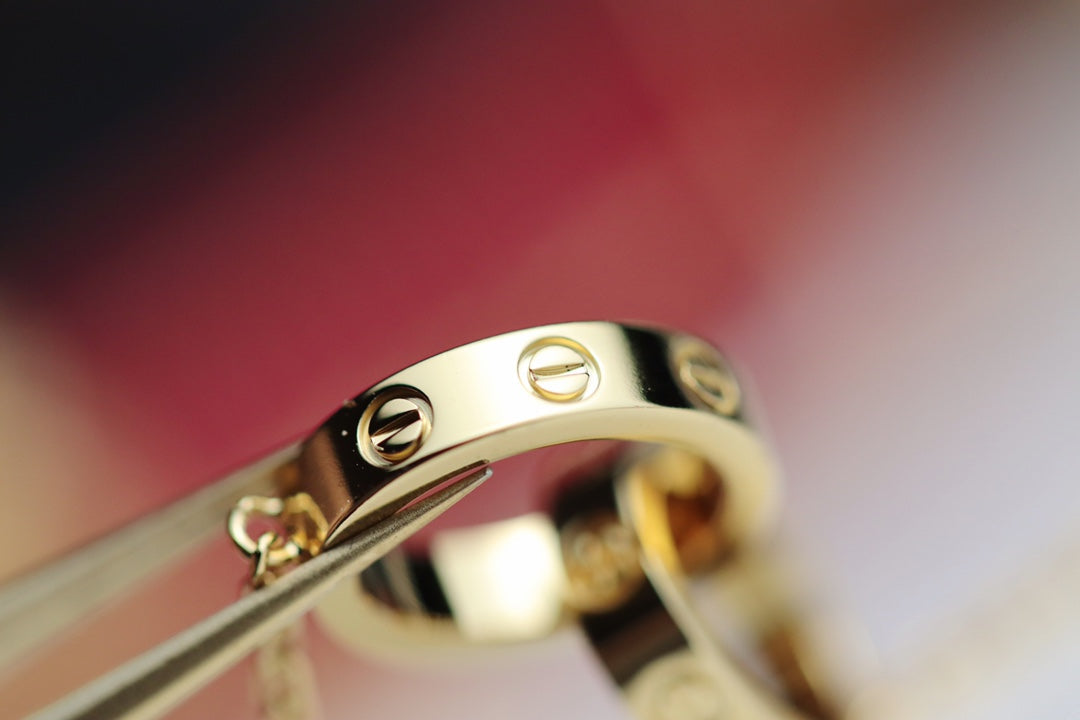 [MIRA]LOVE NECKLACE DOUBLE RING GOLD