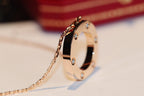 [MIRA]LOVE NECKLACE 16MM 6 DIAMONDS PINK GOLD