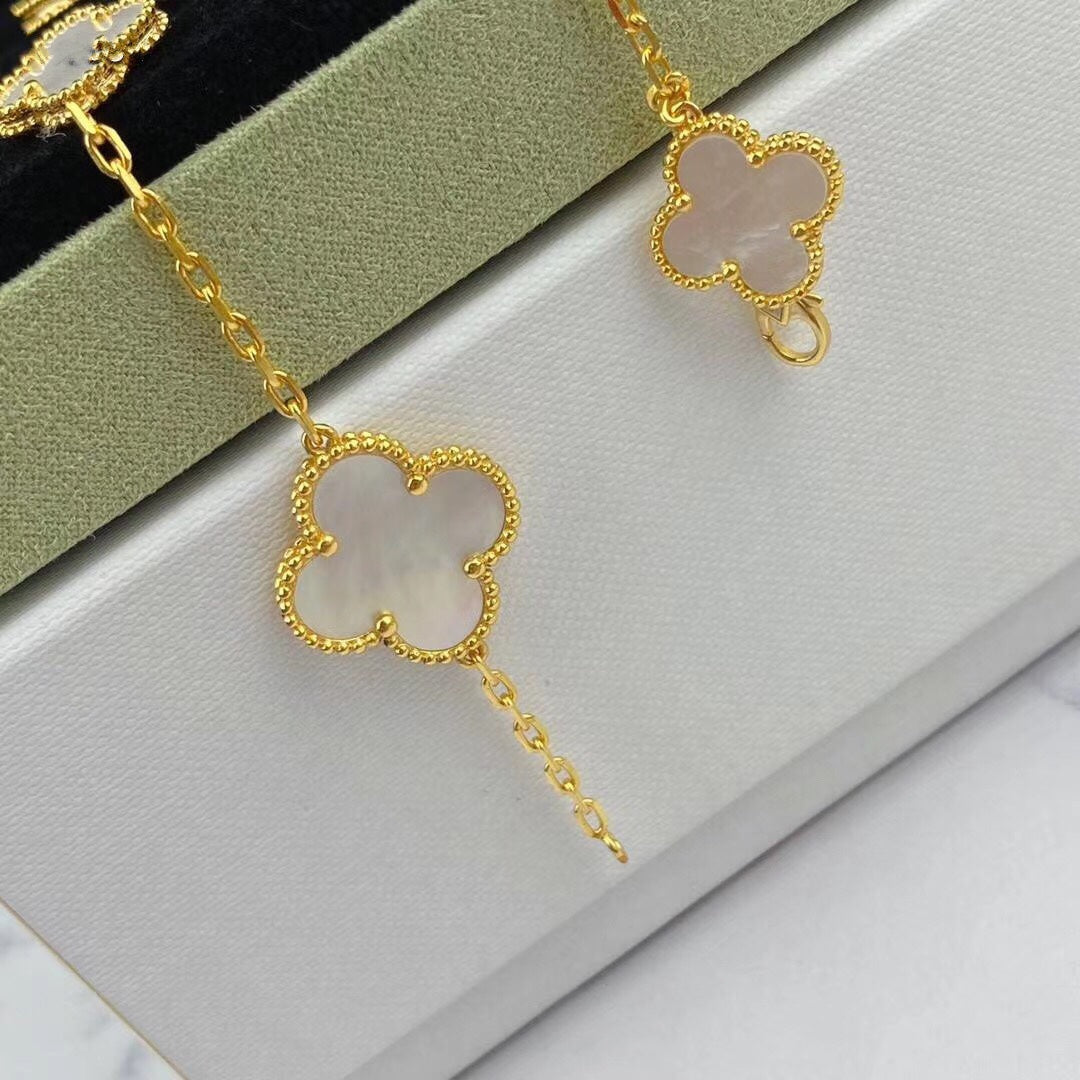 [MIRA]MAGIC CLOVER MOP GOLD BRACELET 5 MOTIFS