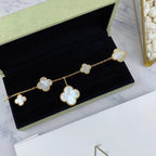 [MIRA]MAGIC CLOVER MOP GOLD BRACELET 5 MOTIFS