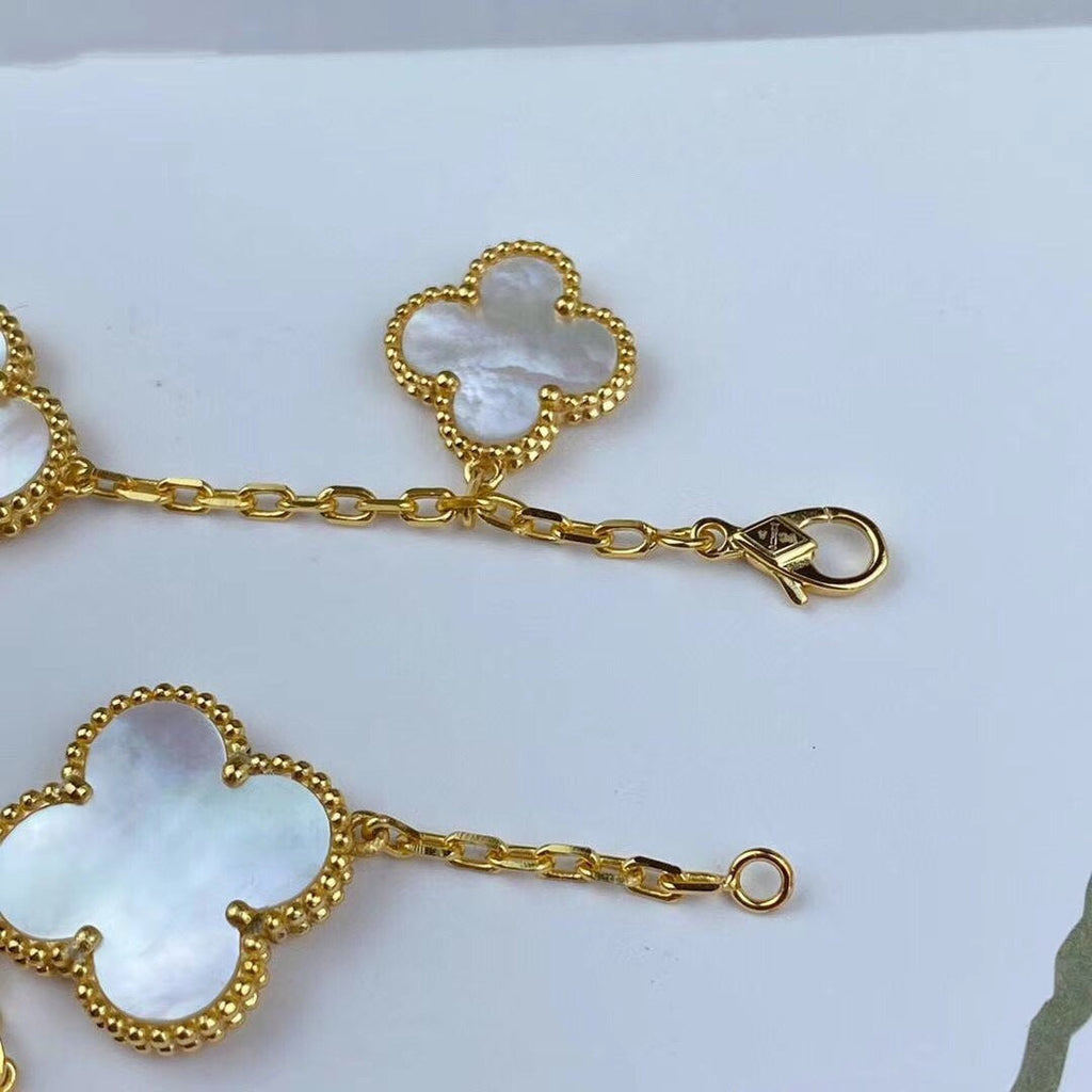 [MIRA]MAGIC CLOVER MOP GOLD BRACELET 5 MOTIFS