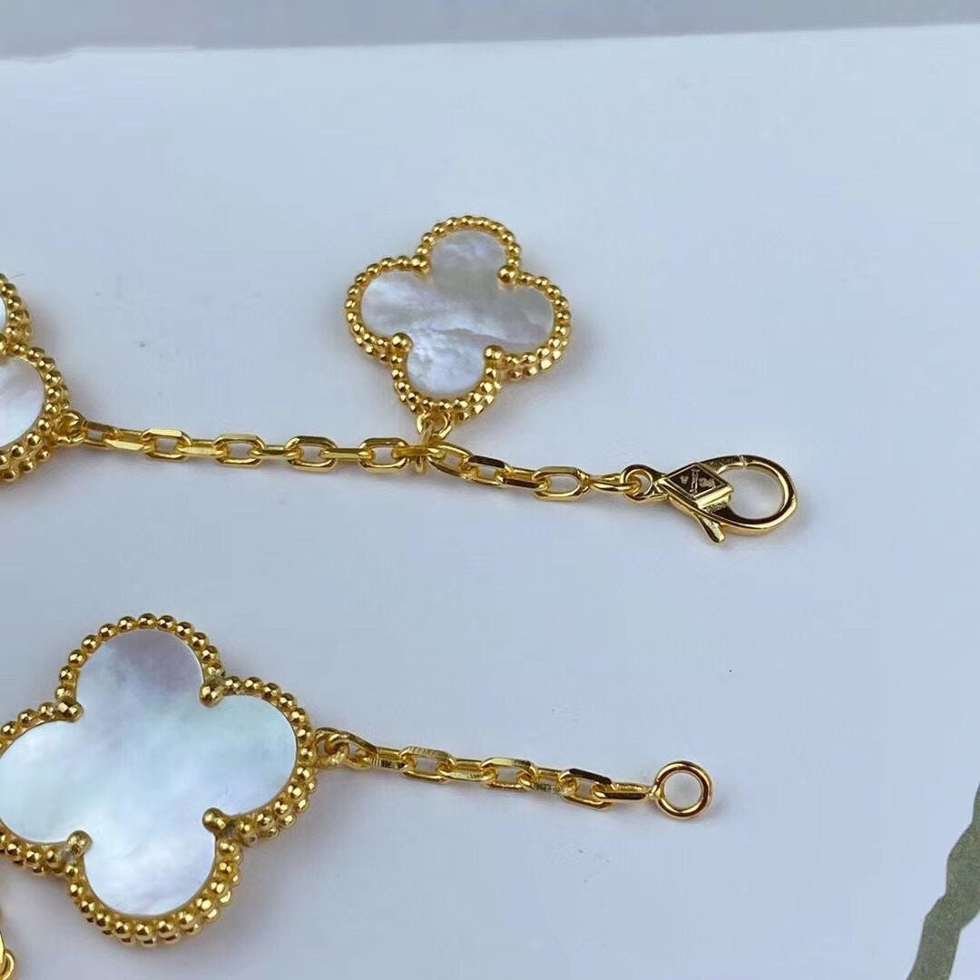 [MIRA]MAGIC CLOVER MOP GOLD BRACELET 5 MOTIFS