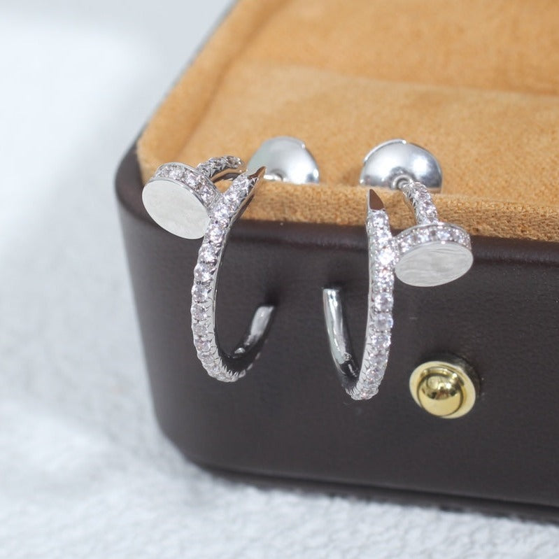 [MIRA]JUSTE EARRINGS 12.75MM SILVER DIAMOND