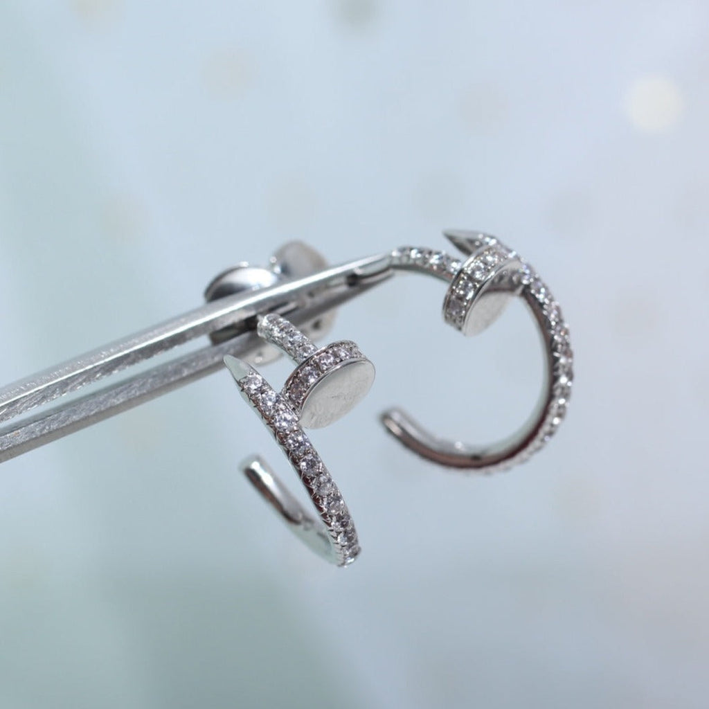 [MIRA]JUSTE EARRINGS 12.75MM SILVER DIAMOND
