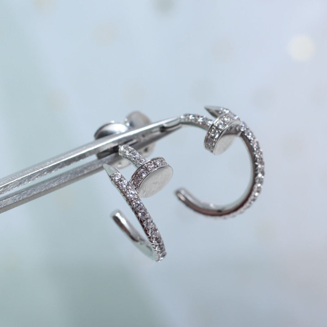 [MIRA]JUSTE EARRINGS 12.75MM SILVER DIAMOND