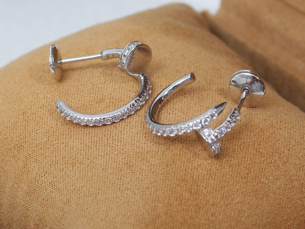 [MIRA]JUSTE EARRINGS 12.75MM SILVER DIAMOND