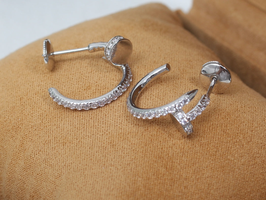 [MIRA]JUSTE EARRINGS 12.75MM SILVER DIAMOND