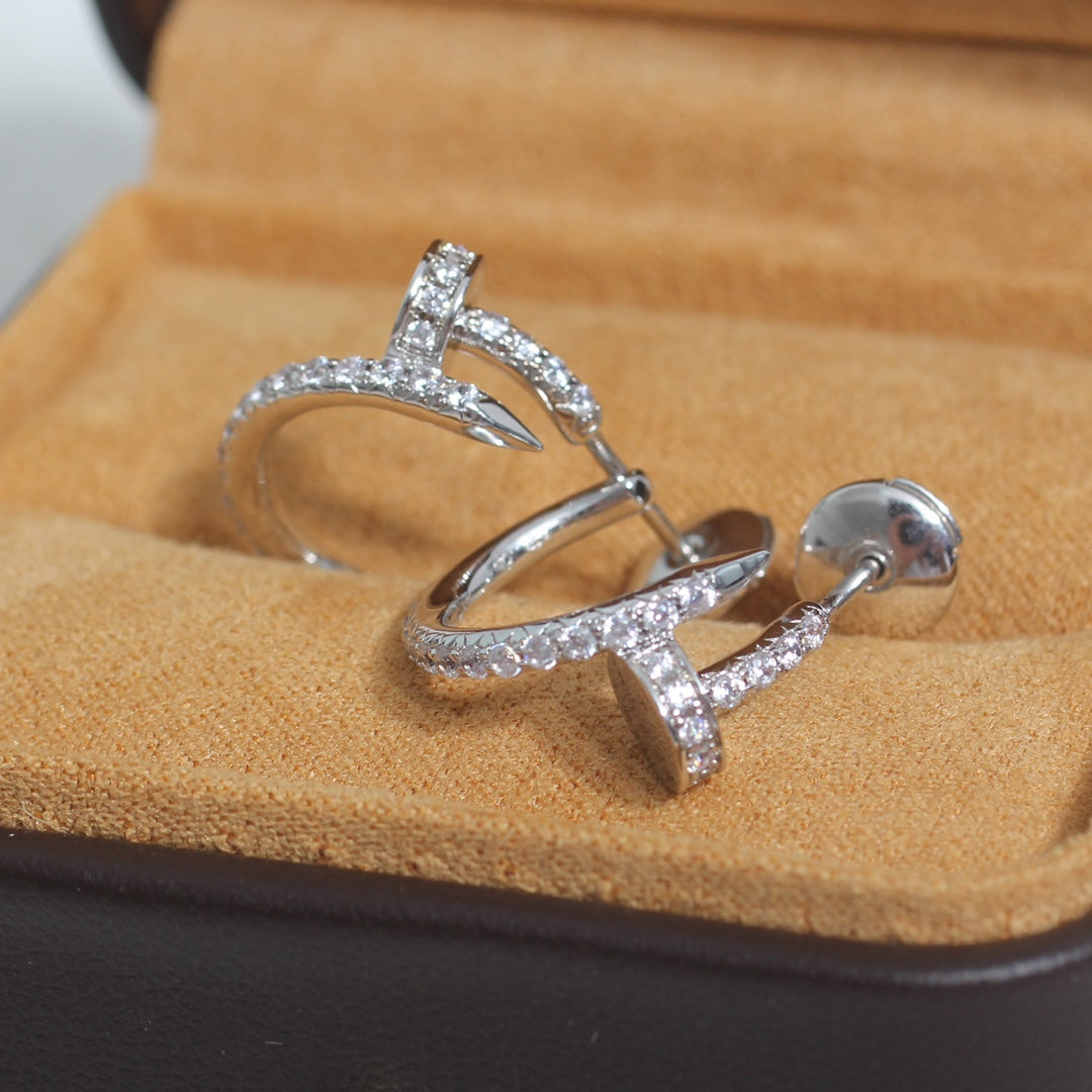 [MIRA]JUSTE EARRINGS 12.75MM SILVER DIAMOND