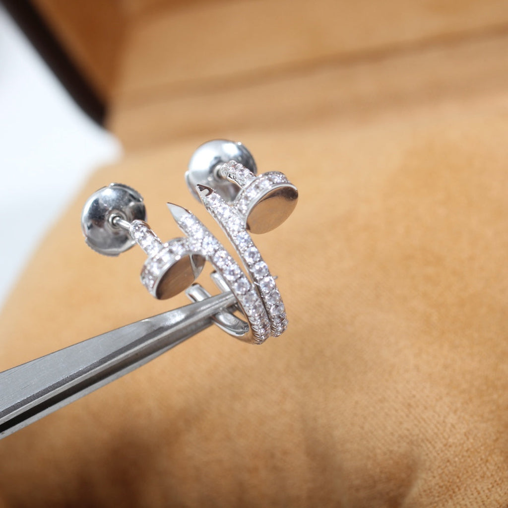[MIRA]JUSTE EARRINGS 12.75MM SILVER DIAMOND