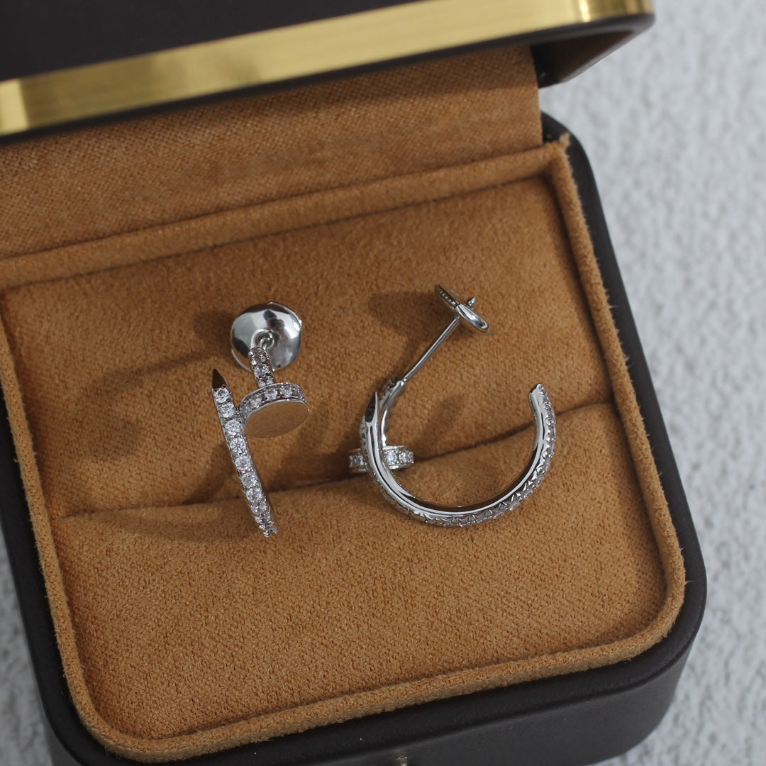 [MIRA]JUSTE EARRINGS 12.75MM SILVER DIAMOND
