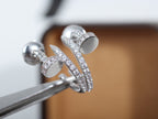 [MIRA]JUSTE EARRINGS 12.75MM SILVER DIAMOND