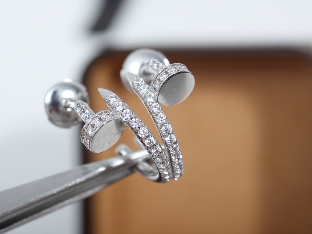[MIRA]JUSTE EARRINGS 12.75MM SILVER DIAMOND