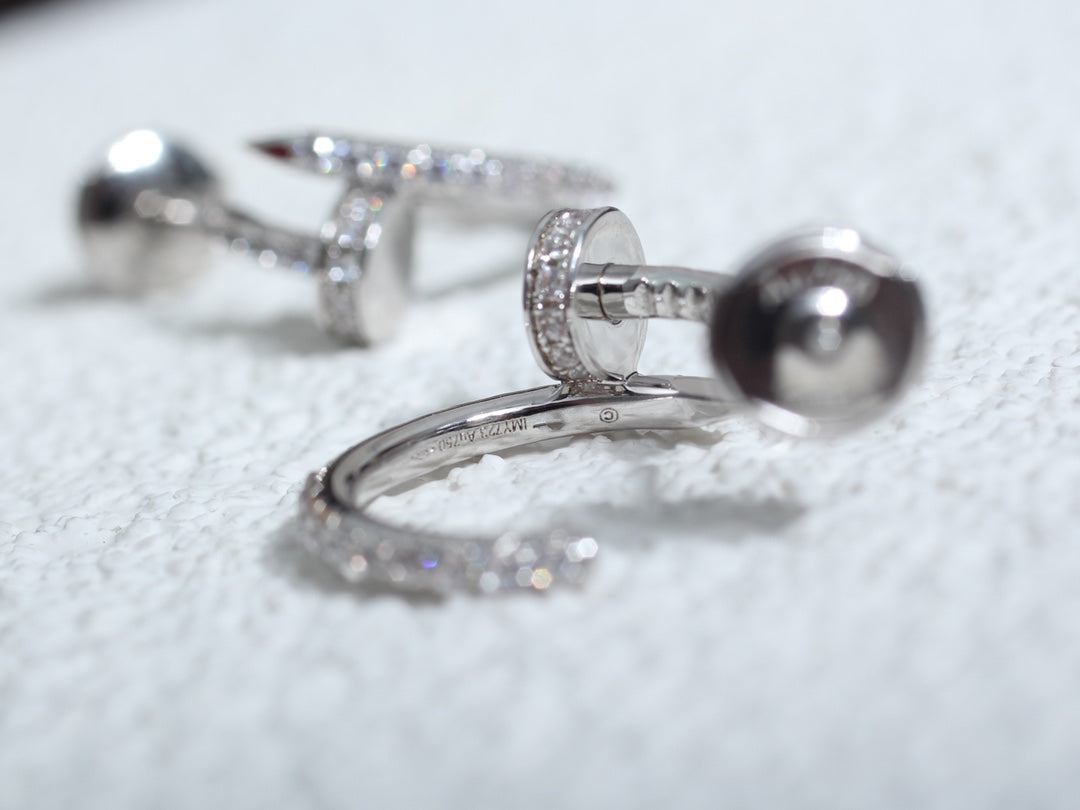 [MIRA]JUSTE EARRINGS 12.75MM SILVER DIAMOND