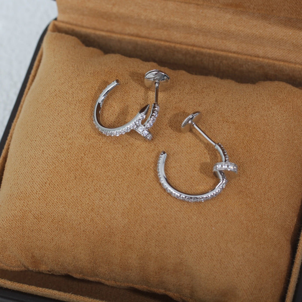 [MIRA]JUSTE EARRINGS 12.75MM SILVER DIAMOND
