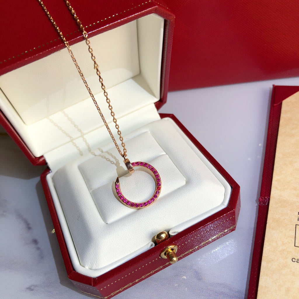 [MIRA]JUSTE NECKLACE GOLD RED DIAMONDS