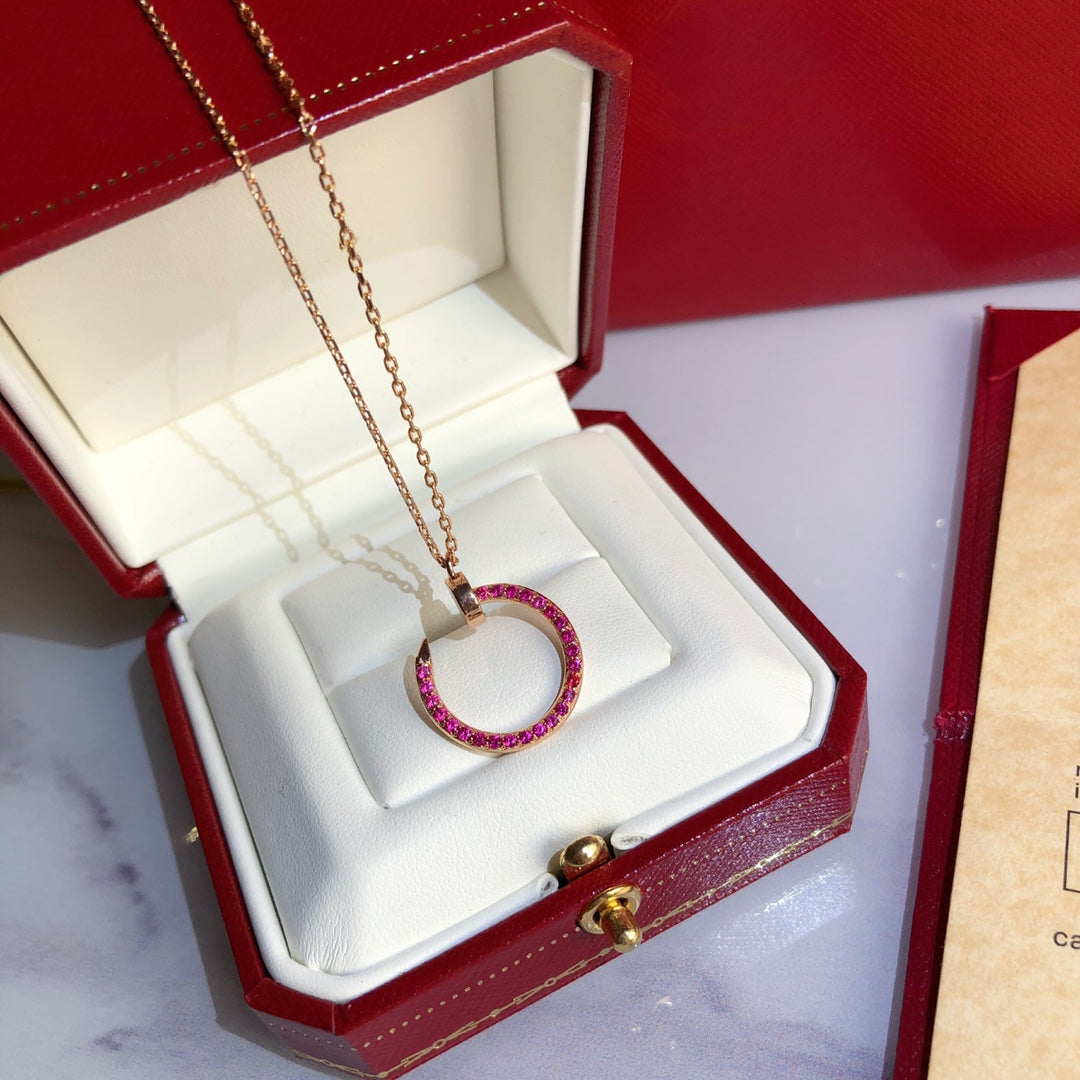 [MIRA]JUSTE NECKLACE GOLD RED DIAMONDS
