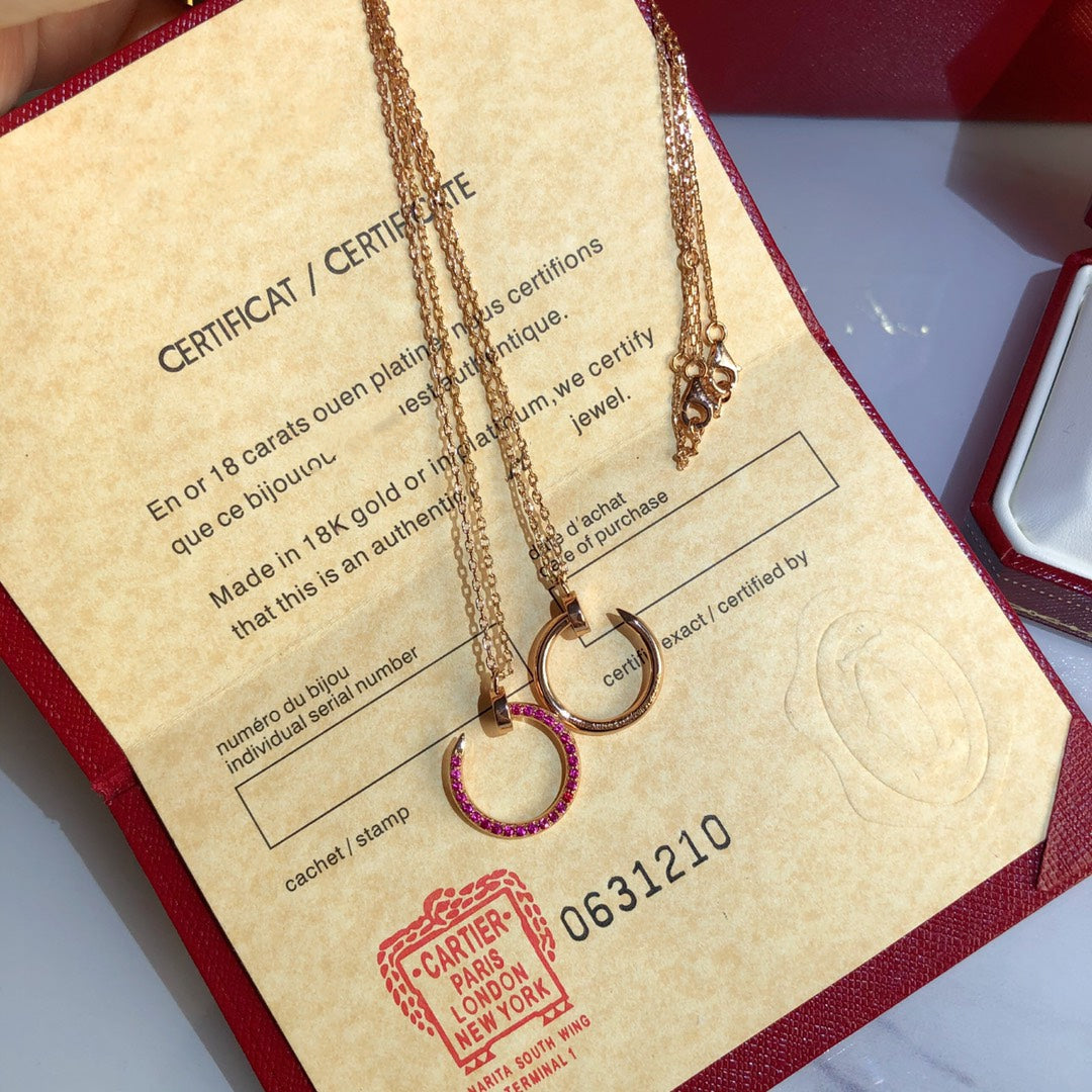 [MIRA]JUSTE NECKLACE GOLD RED DIAMONDS