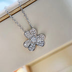 [MIRA]CLOVER DIAMOND NECKLACE SILVER