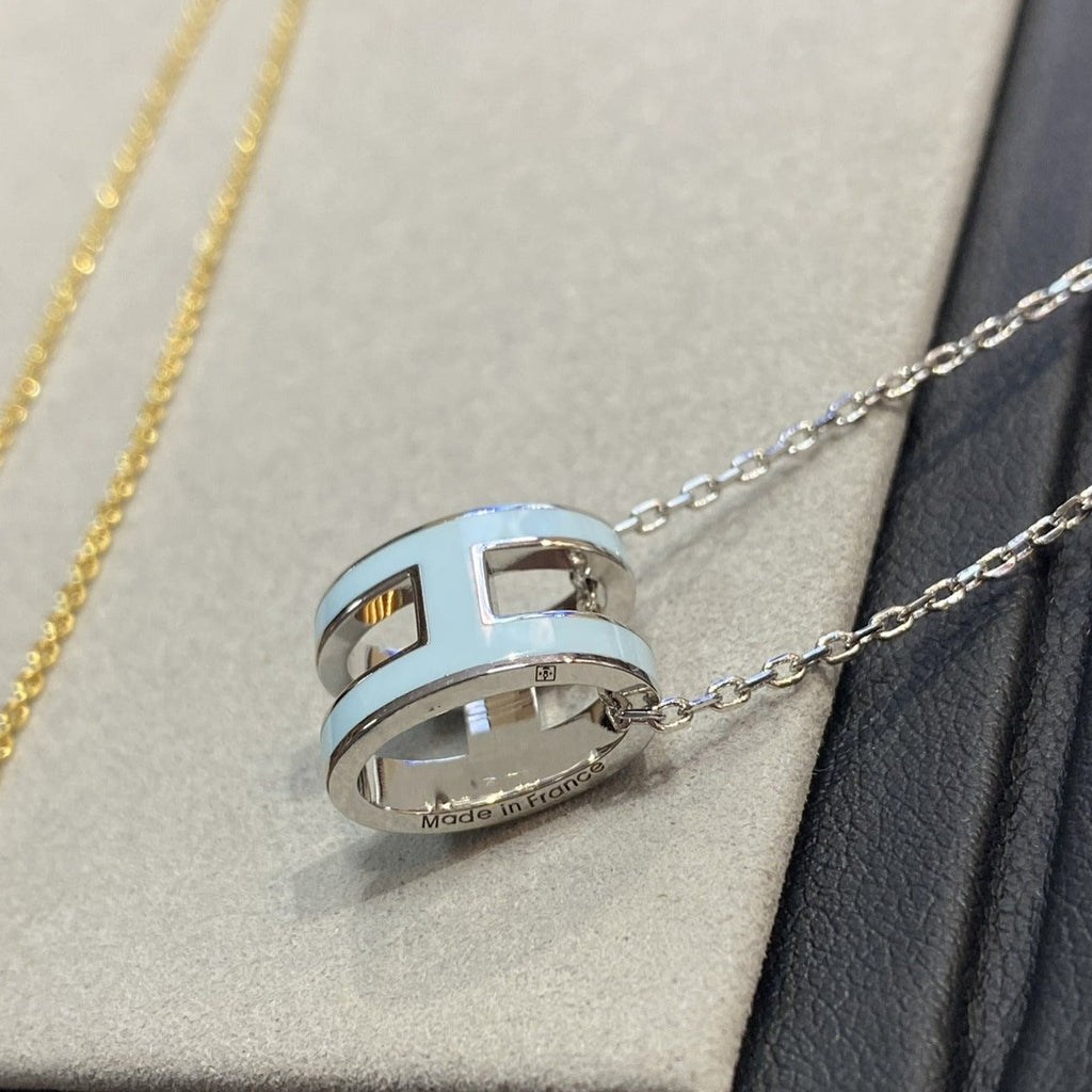 [MIRA]POP H LIGHT BLUE NECKLACE